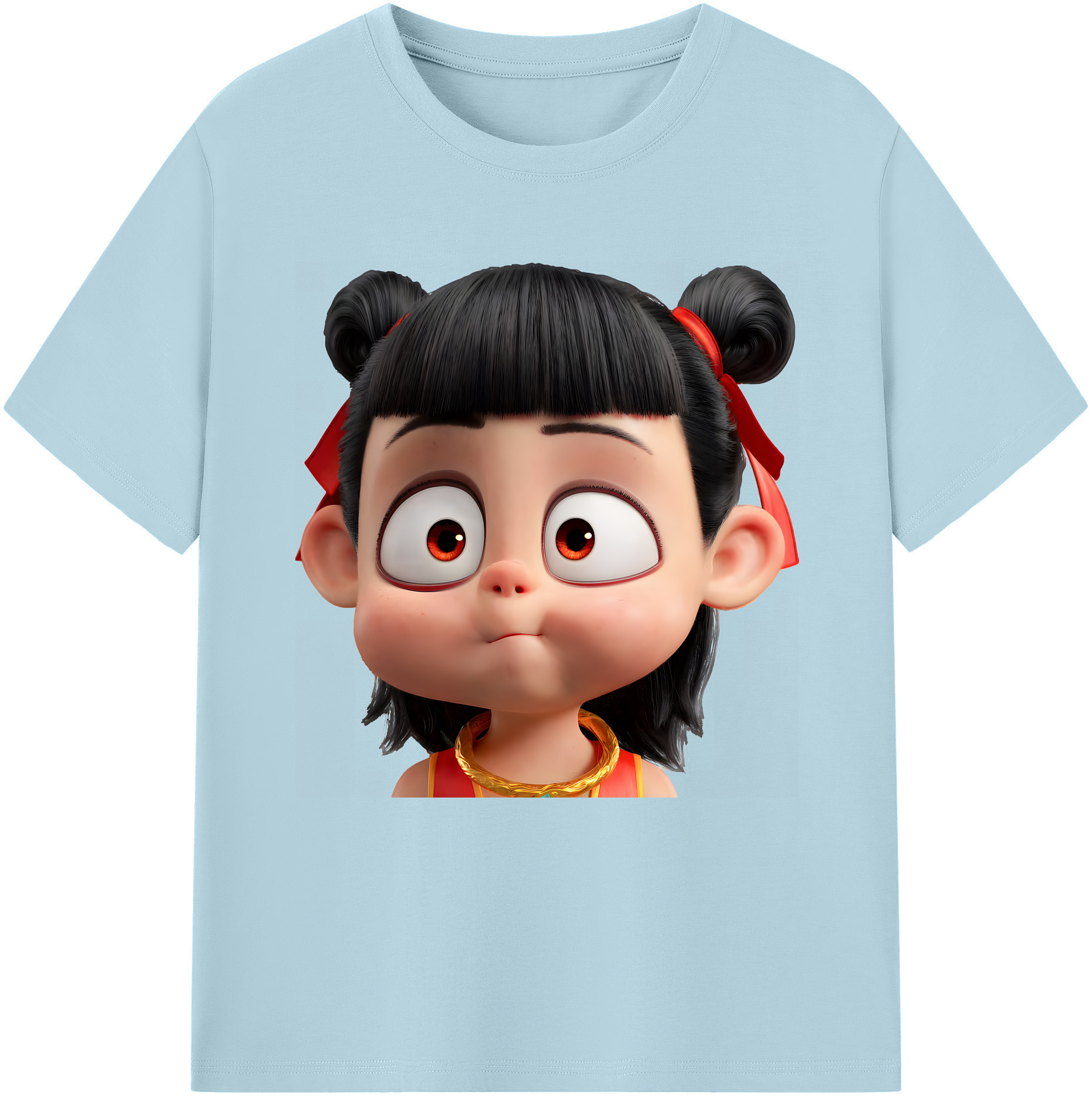 （画像用） Ne Zha 2 ナタ 魔童の大暴れ 綿100％半袖Tシャツ（フロントプリント）